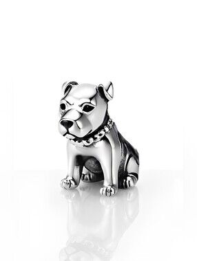 Pitbull with Chain Collar Charm